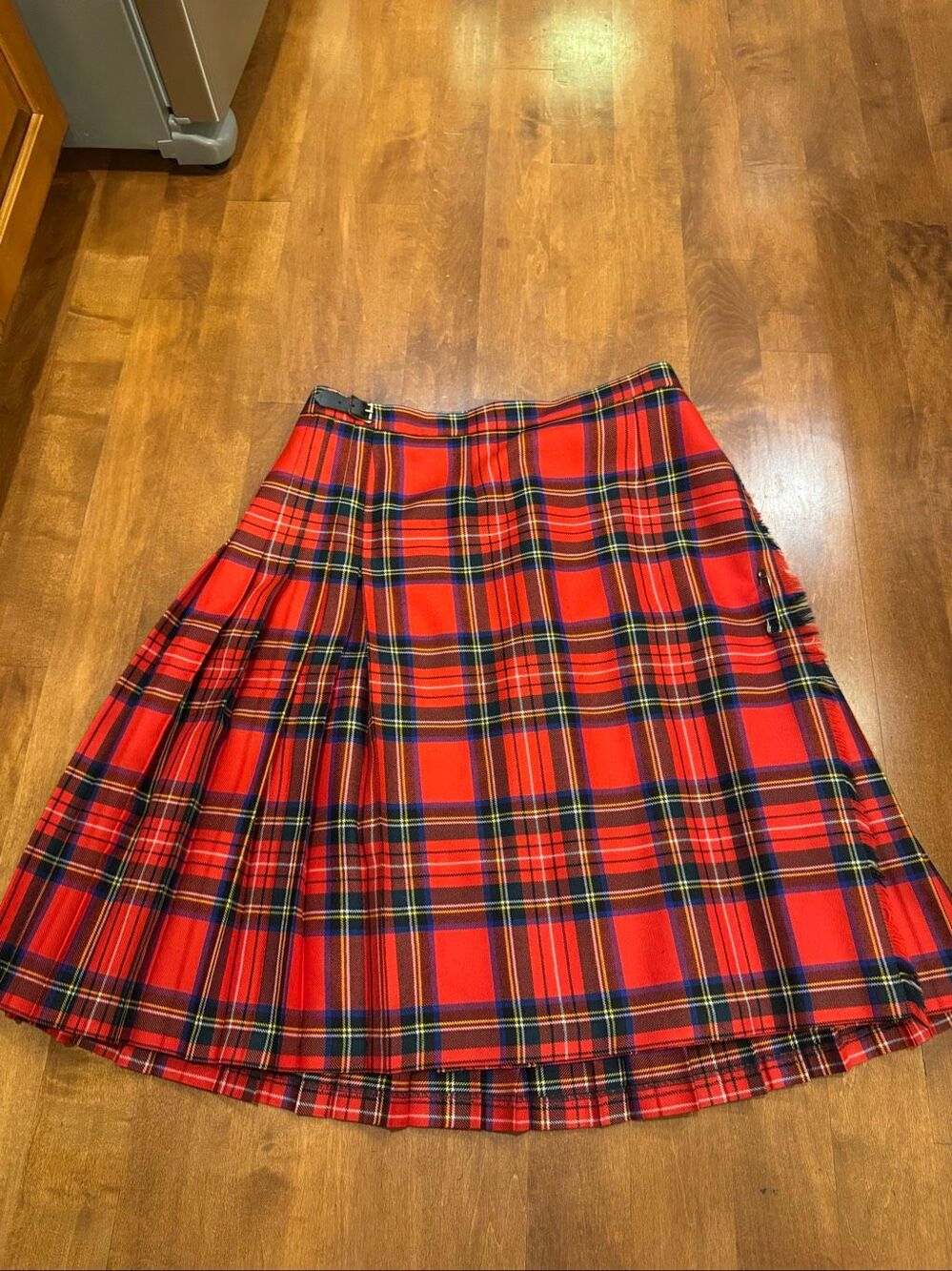 Vintage James Pringle Weavers Wool Tartan Kilt Skirt Sz 20 Scotland Plaid